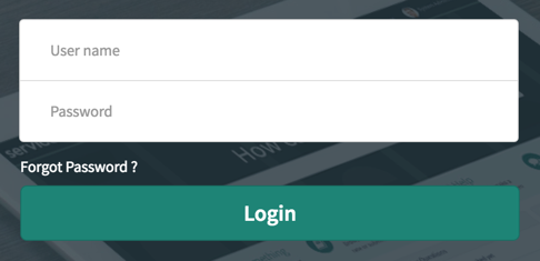 Widget de login padrão na página principal do Portal de serviços