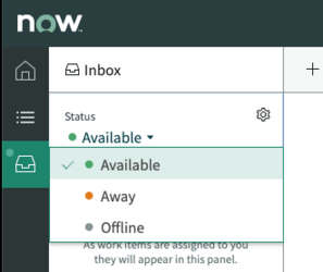 O status está disponível