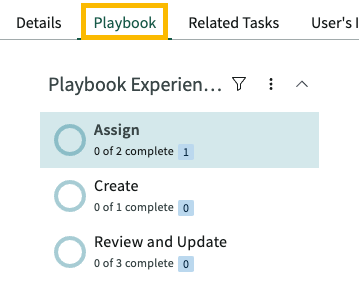 Fluxo de trabalho do Playbook do espaço.