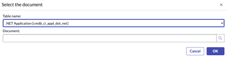 Seleção de documento de contexto de ajuda