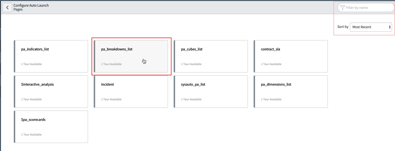 Configurar a página de inicialização automática com resultados filtrados e classificados
