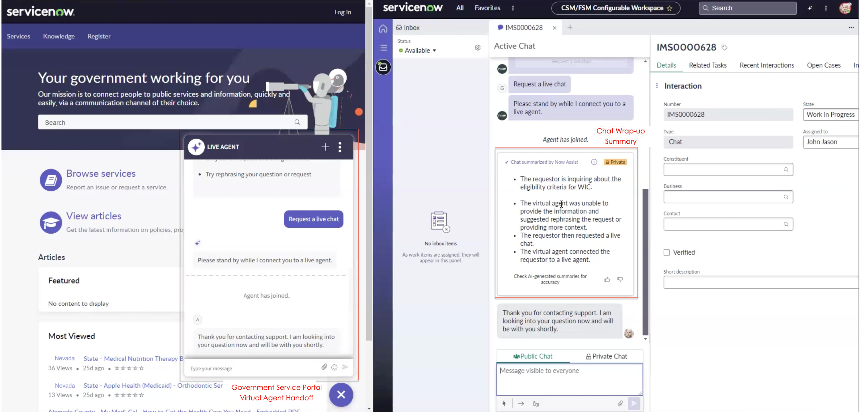 Chat summarization in Now Assist for PSDS