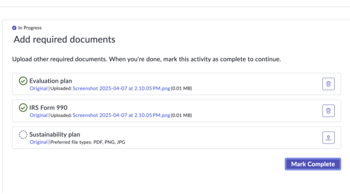 Enter Applicant information view