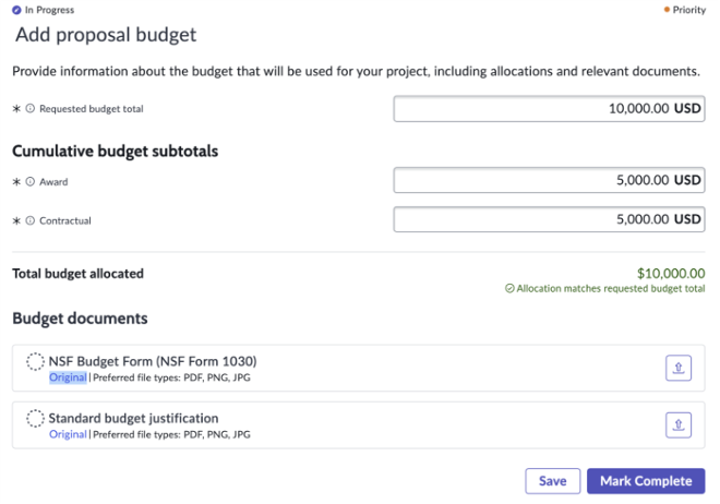 Enter Applicant information view