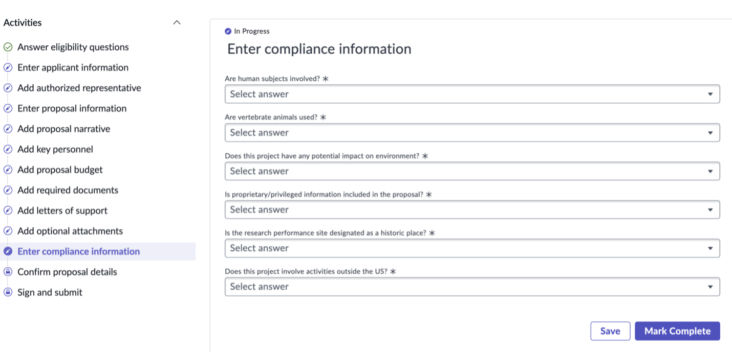 Enter Applicant information view