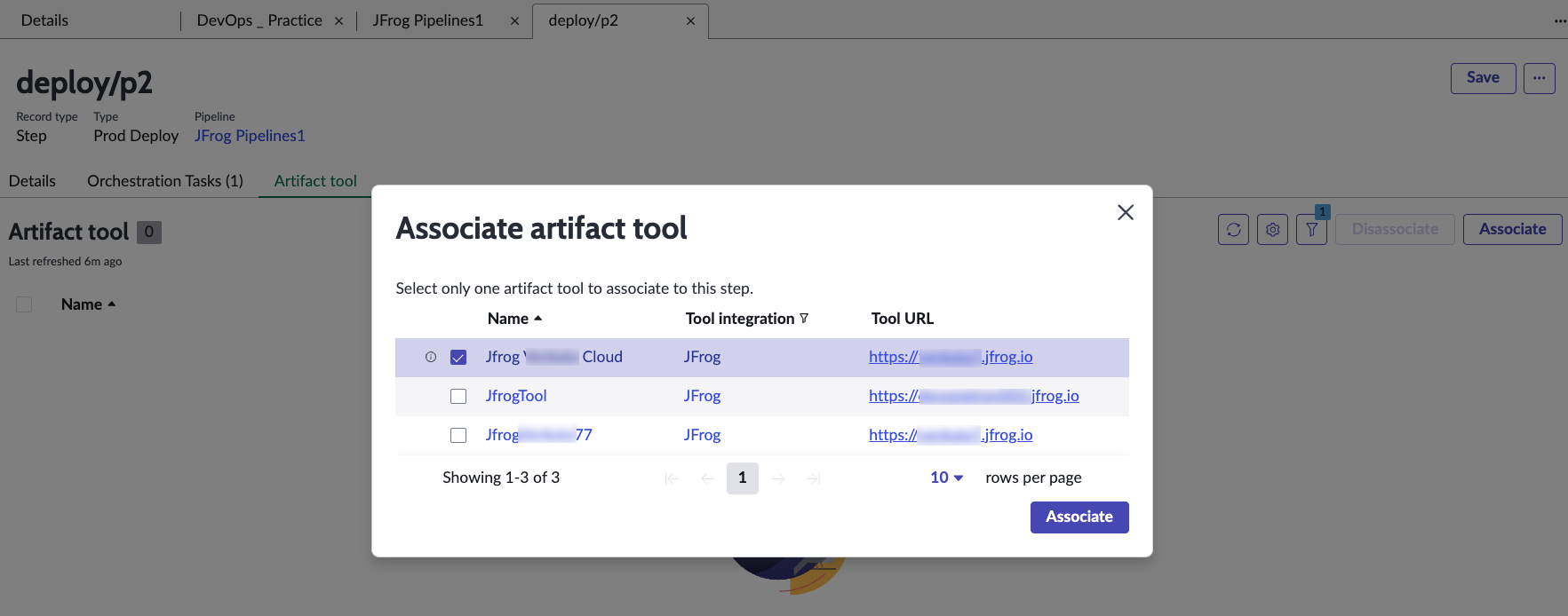 Select the JFrog tool.
