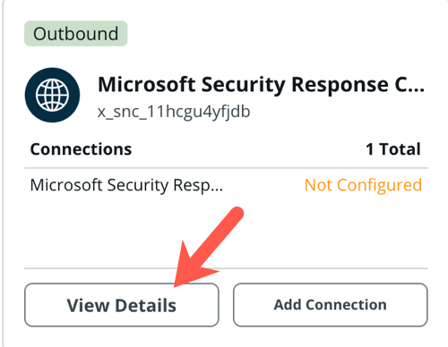 Schaltfläche „Details anzeigen“ auf der Aliaskarte „Microsoft Security Response Center“.