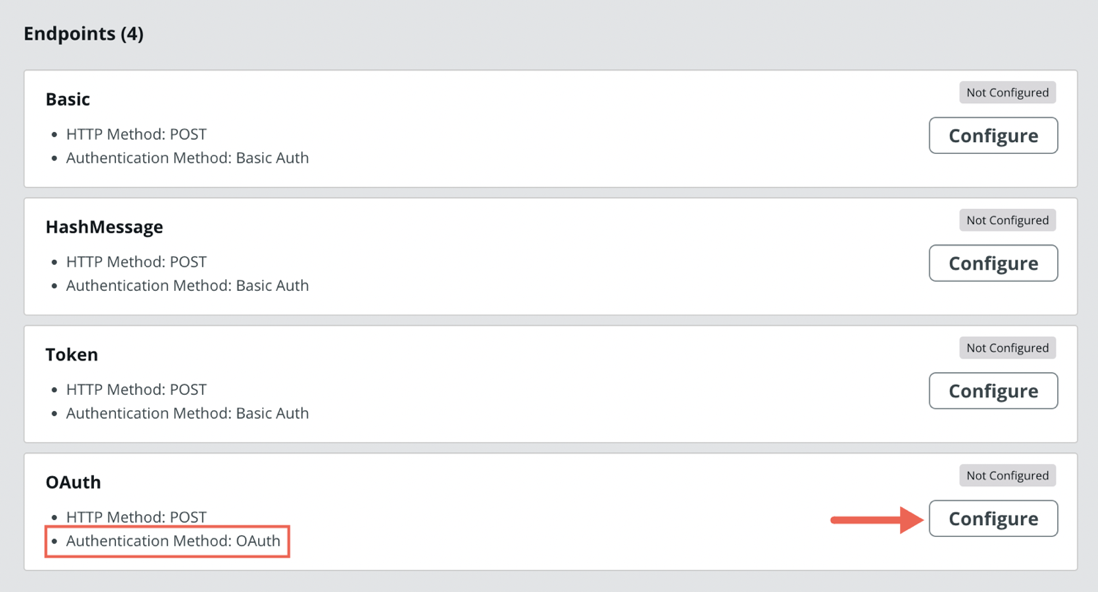 Schaltfläche für OAuth-Authentifizierung konfigurieren.