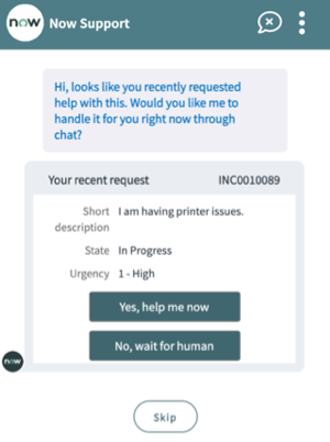 Notification exploitable pour la résolution automatique des problèmes d'imprimante.