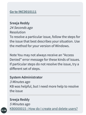 Notification exploitable d'incident commenté.