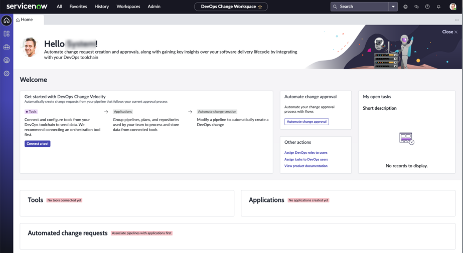 Page d’intégration pour les administrateurs DevOps.