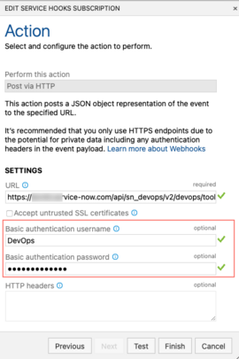 Champs d’authentification de base dans le webhook.