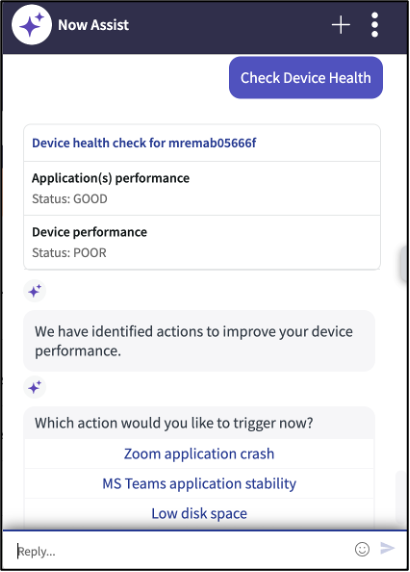 Vérifier l’intégrité de l’appareil à l’aide de Now Assist pour ITSM