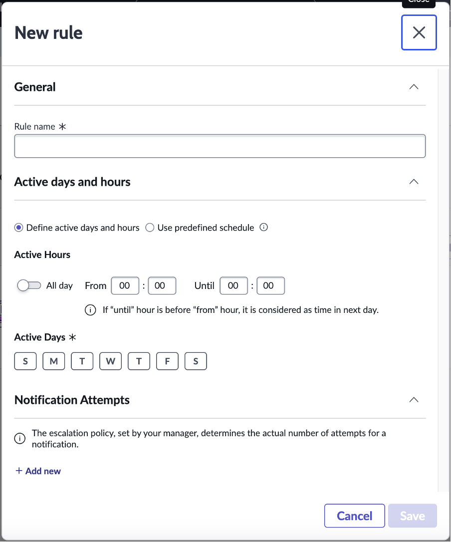 Formulaire Créer des préférences de notification