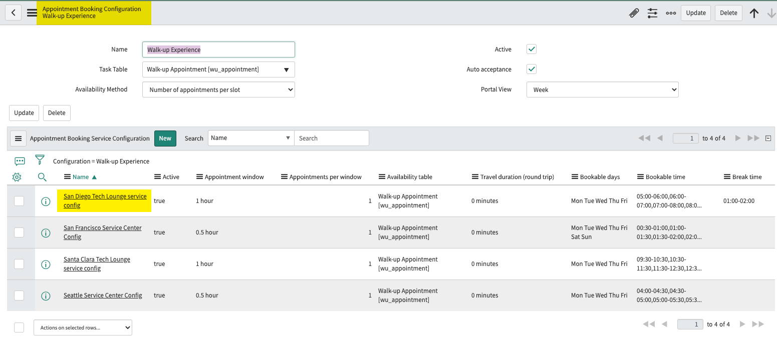 Configuration de Prise de rendez-vous