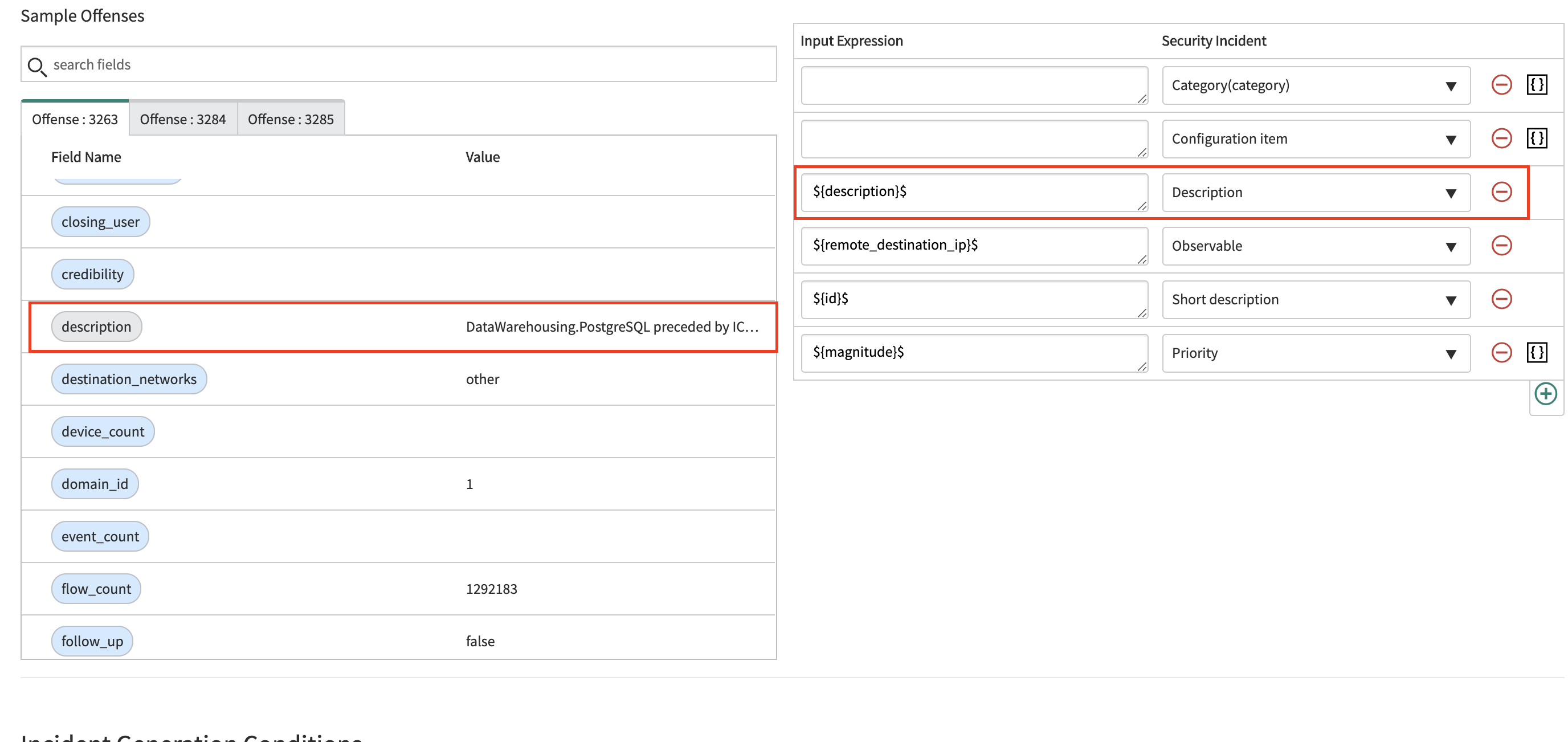 IBM QRadar: Criar perfil: Mapeamento: SIR1