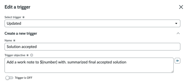 Edit/create a trigger basic description