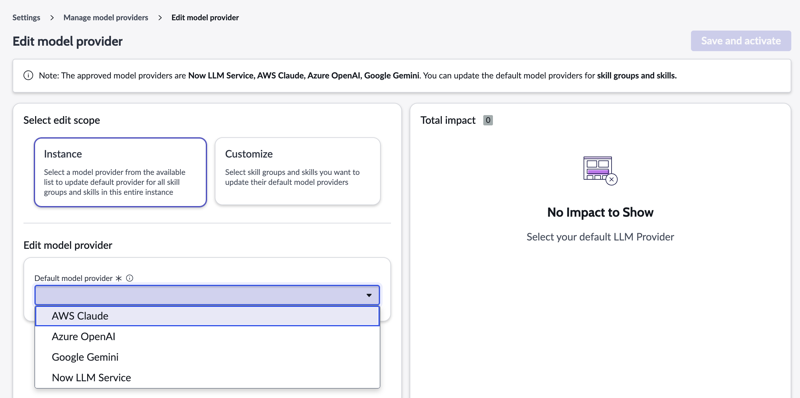Edit model provider