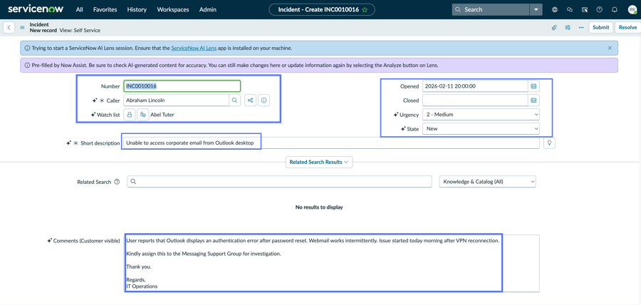 Form is filled with extracted data.