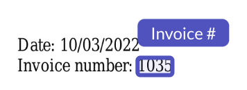 Single field on the document image.