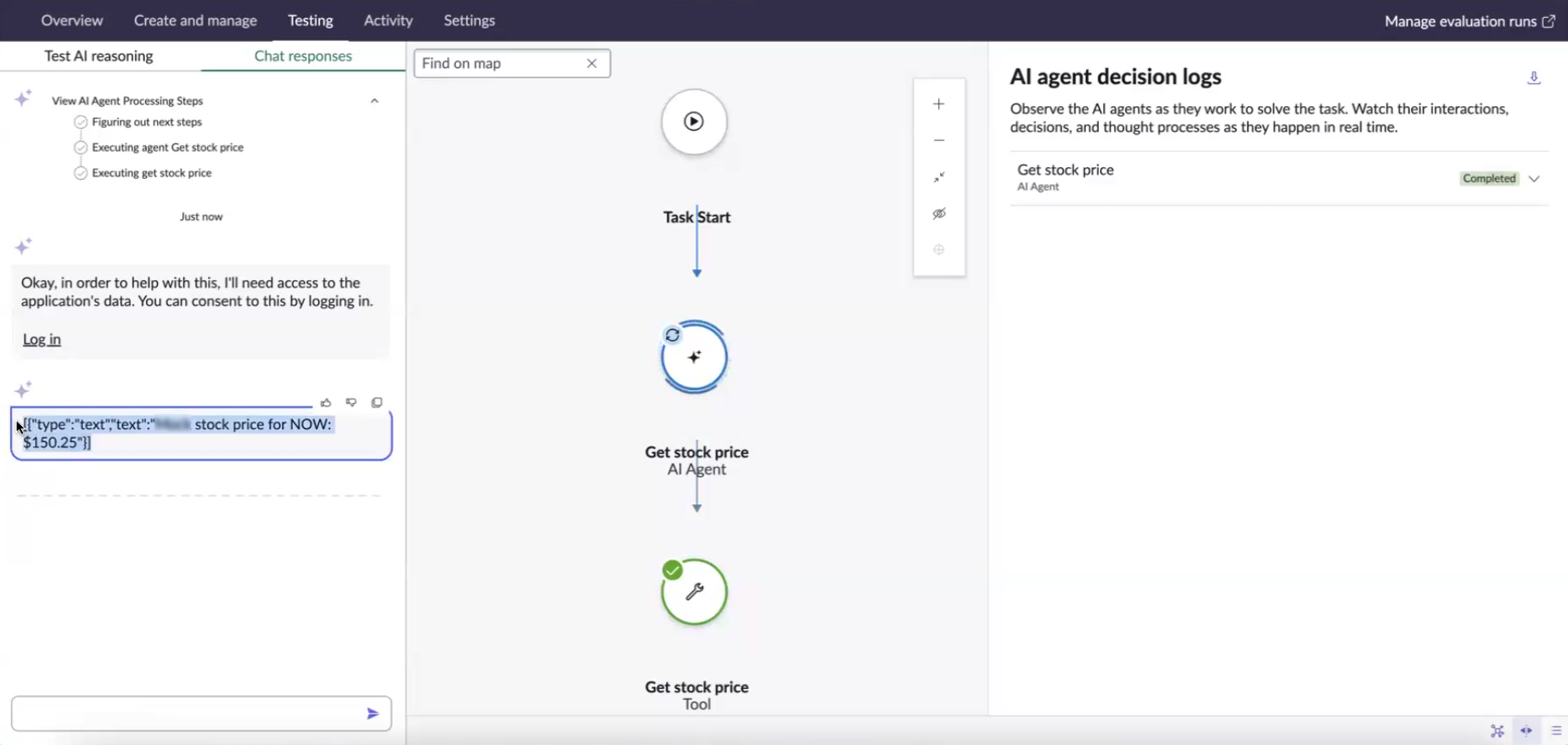 The AI agent with an MCP tool has been successfully tested.