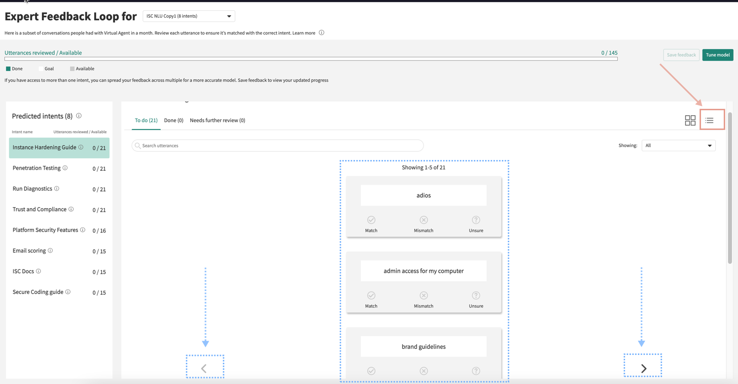 How to switch back to the list view