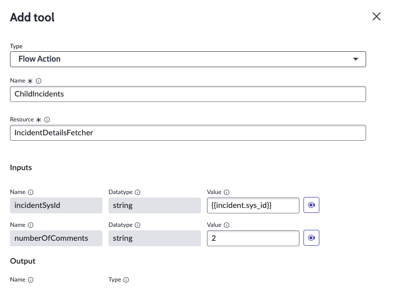 Add tool modal in Now Assist Skill Kit.