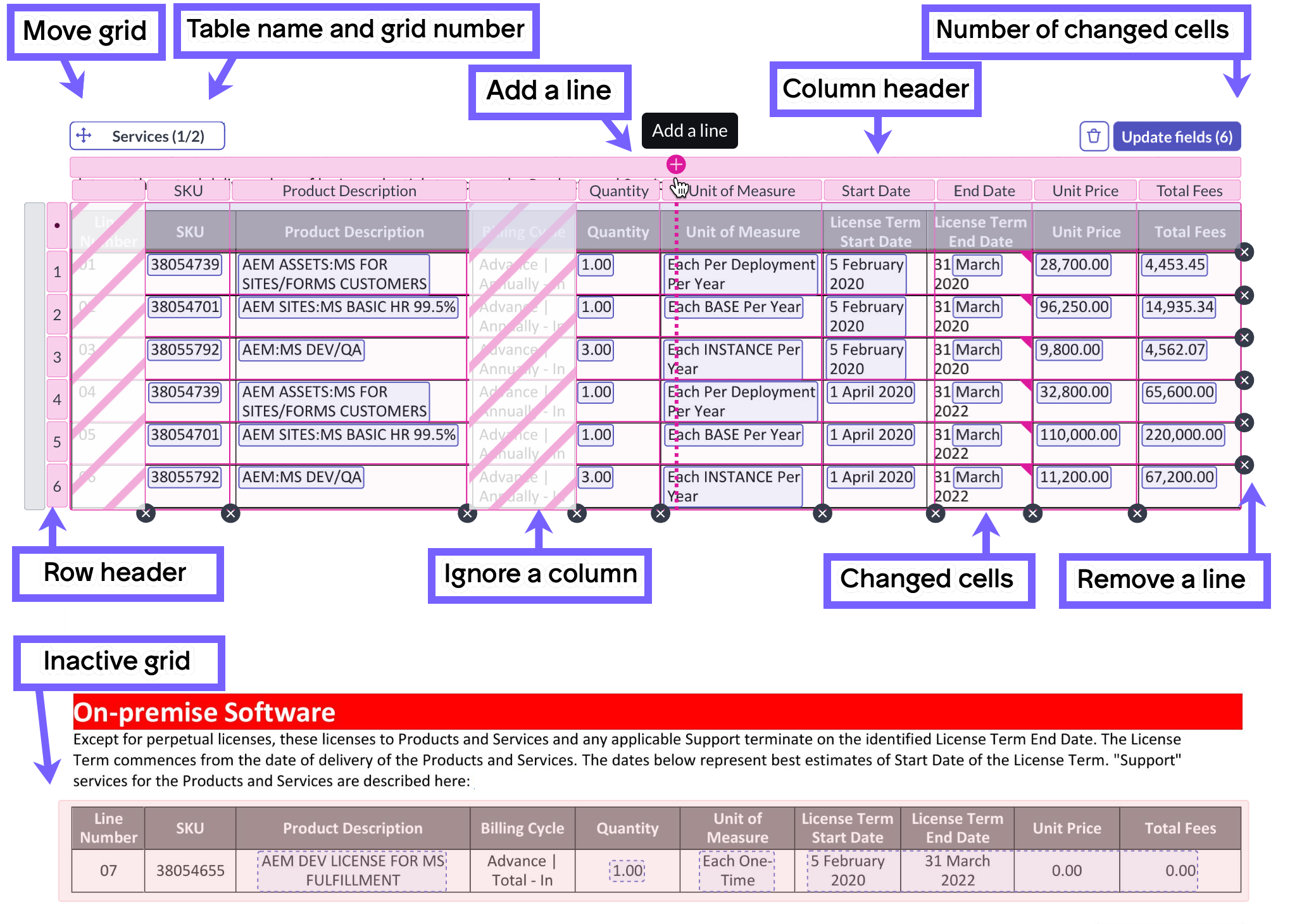 Tools to adjust the draw-mode grid.