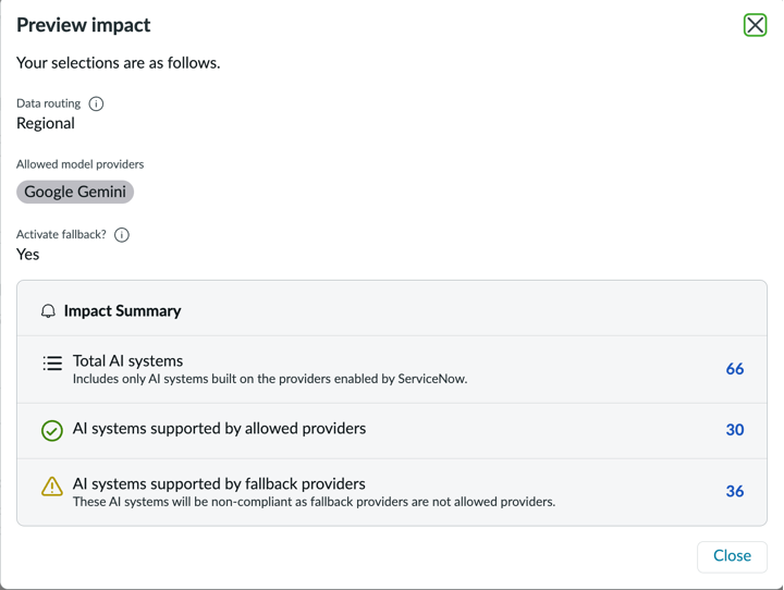 Preview Impact screen.