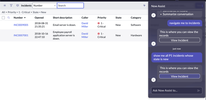 You can include multiple specific terms to refine your search, such as Priority 1 or State is New.