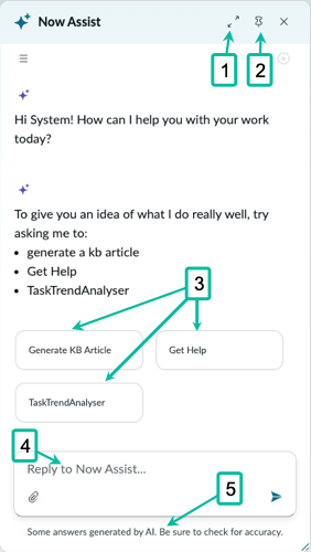 Now Assist panel - enhanced chat