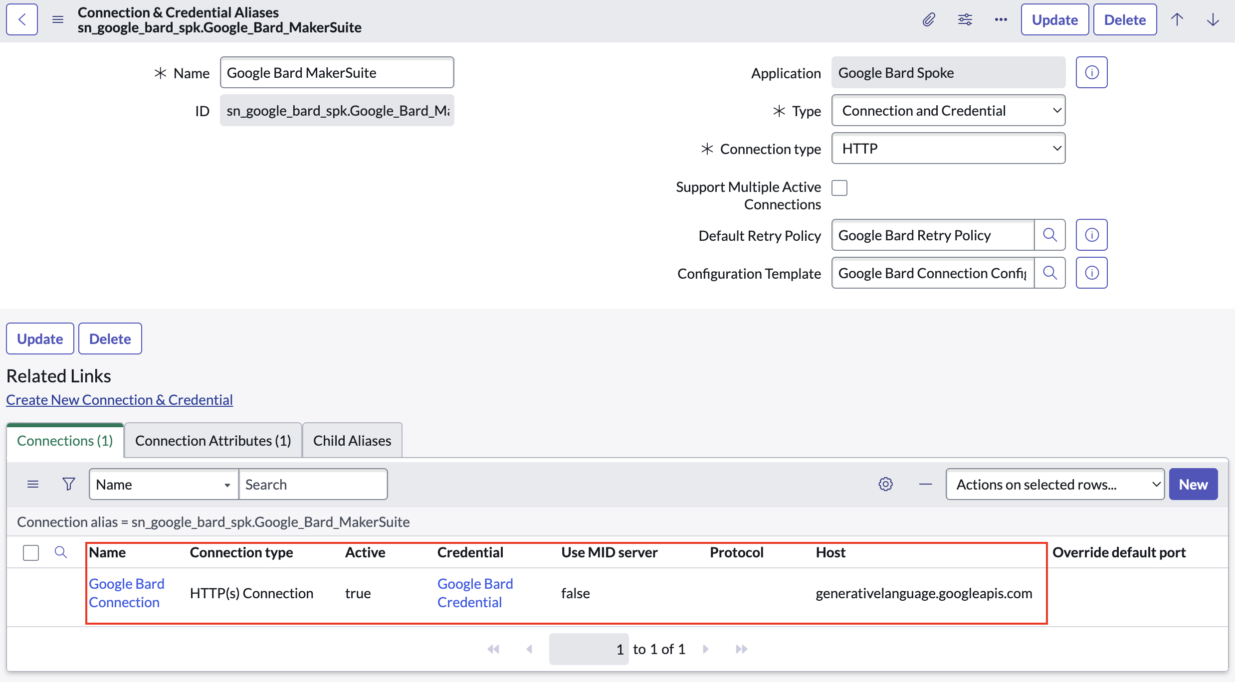 Complete connection for Google AI Studio.