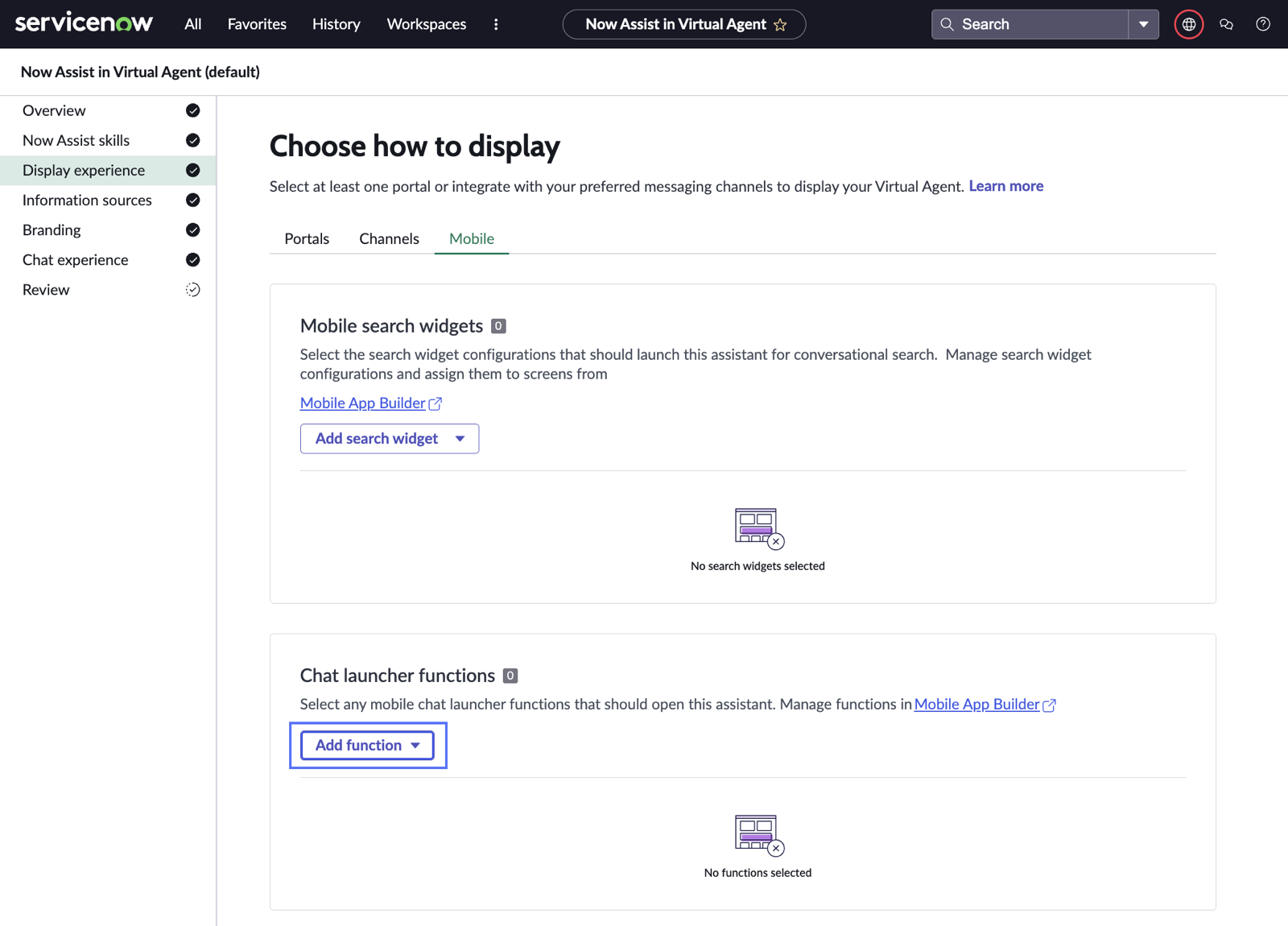 Configuring display experience for a mobile device by adding function.