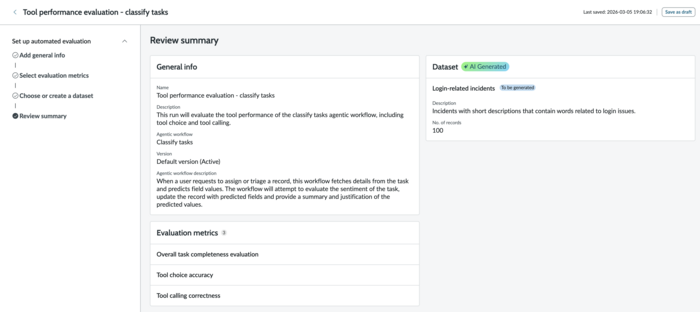 Tool performance review page of the guided setup.