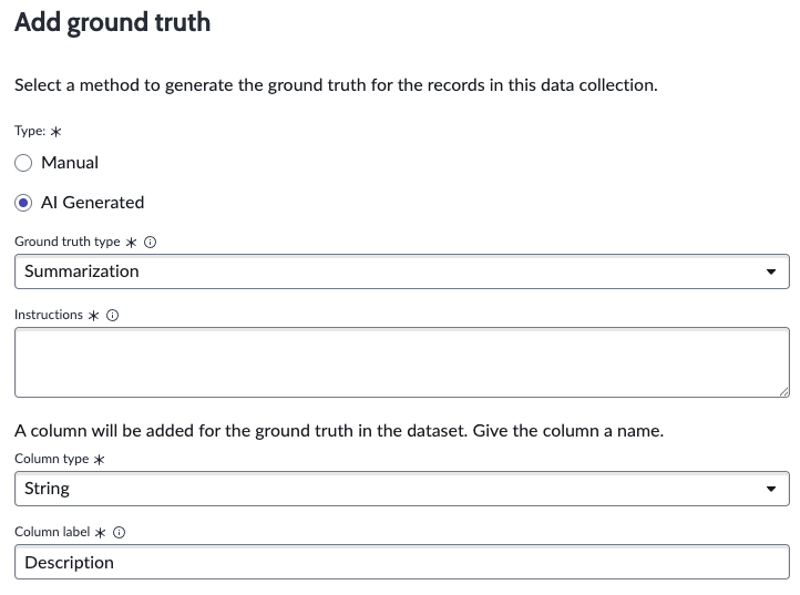 Add ground truth form