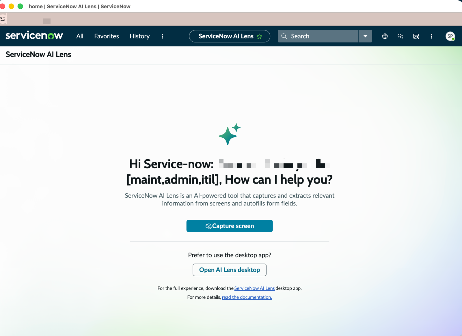 Schaltfläche „Bildschirm erfassen“ für die browserbasierte Experience.