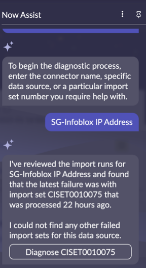 Diagnose eines fehlgeschlagenen Importsatzes mit einem Datenquellennamen.