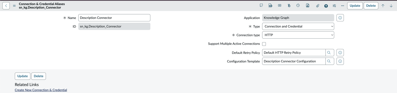 Create connection and credentials aliases