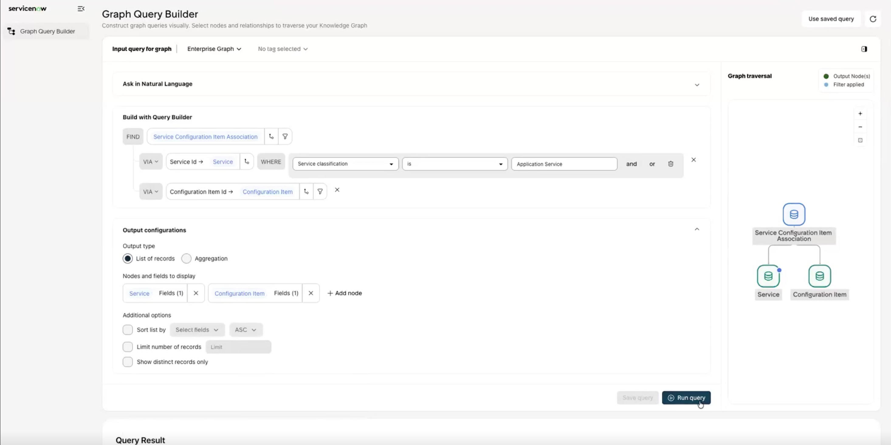 Graph Query Builder example