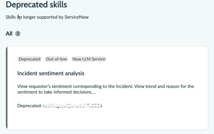 Deprecated skills