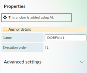 AI badge for anchors in the properties panel.