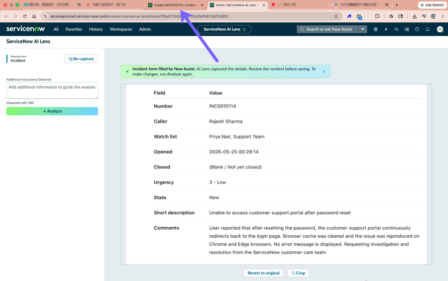 View auto-filled form fields