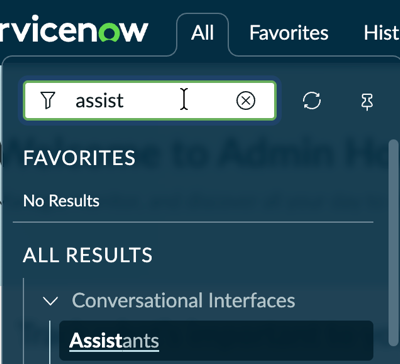 Assistants module under Conversational Interfaces application.