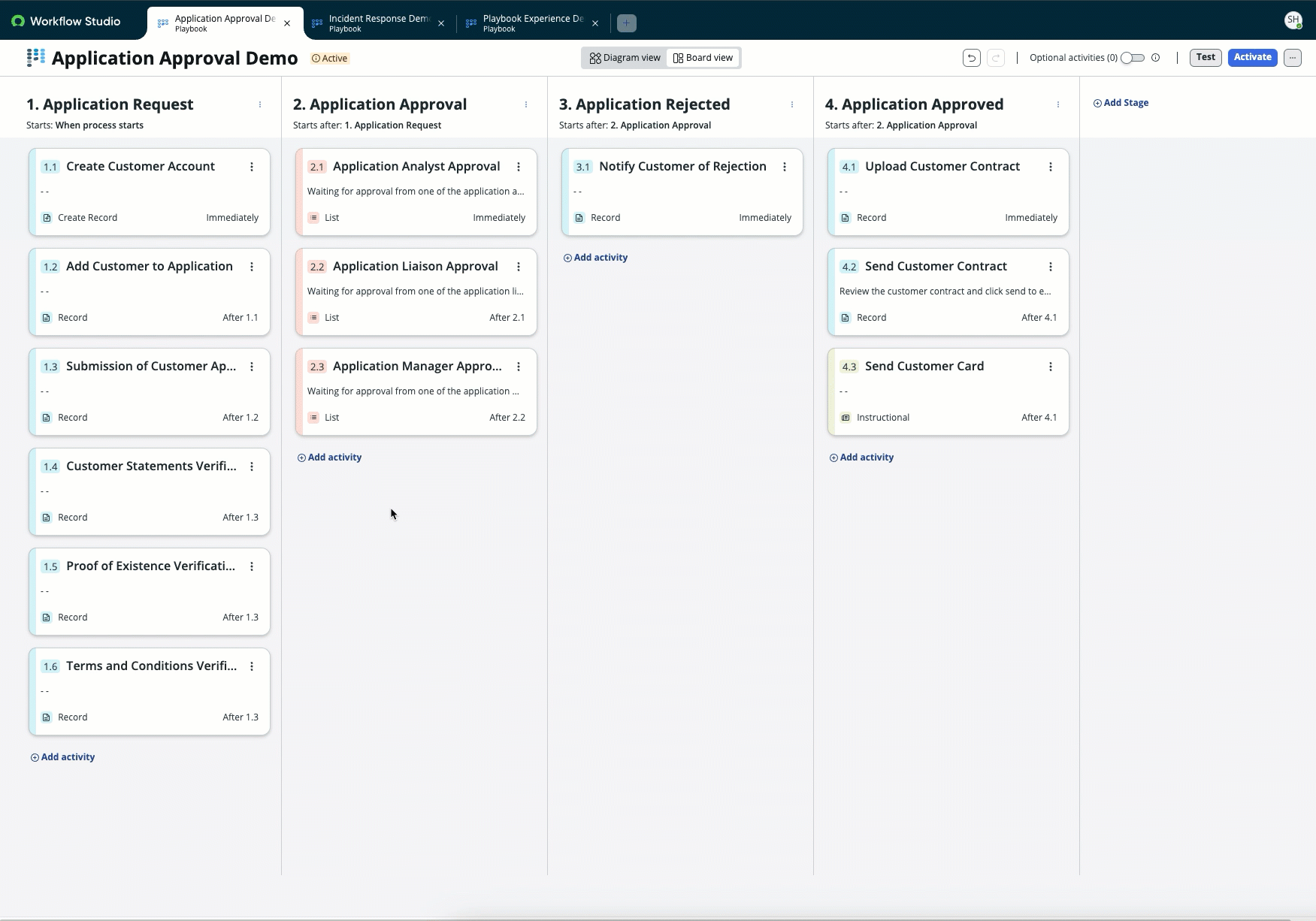 UI-Layout-Felder im Seitenbereich einer Aktivität, die eine Aktivitätsdefinition verwenden, die das UI-Layout „Datensatz erstellen“ in enthält Workflow-Studio