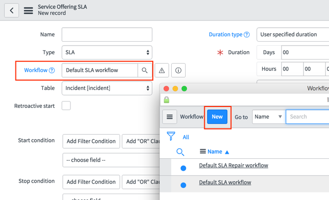 Erstellen Sie einen Workflow aus einer SLA-Definition.