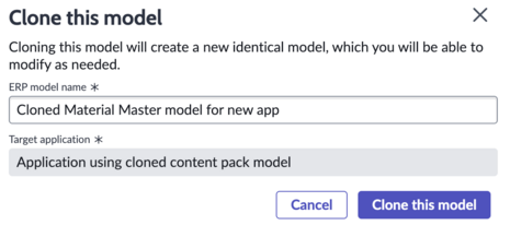 Clone this model modal with new name added.