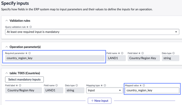 Updated field with edited mapped value and updated, matching required parameter.