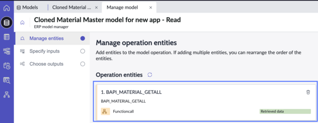Read operation with pre-defined entity highlighted.
