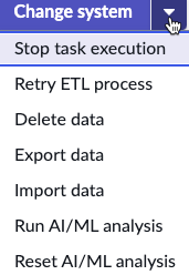Troubleshoot the system connection using the Change system button.