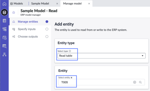 Add entity options.